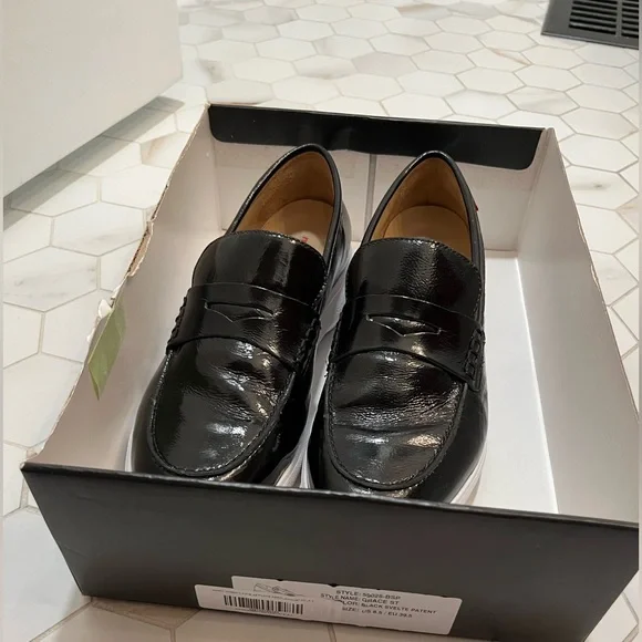 Marc Joseph Grace Black Leather Size 8.5 fits like a 9 women’s patent worn once! - Picture 2 of 13